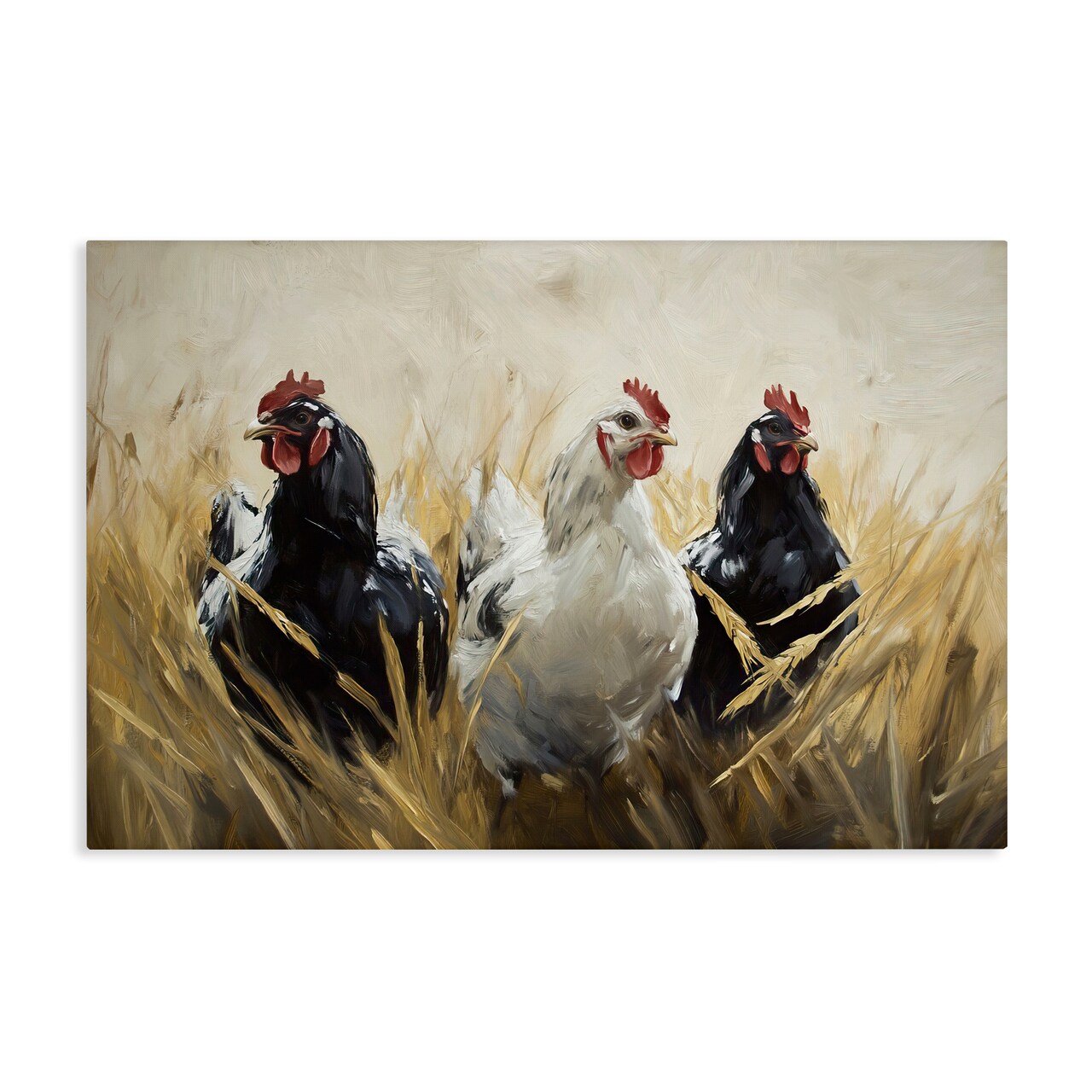 Stupell Industries Chickens In Wheat Field Canvas, design by Tina LeCour